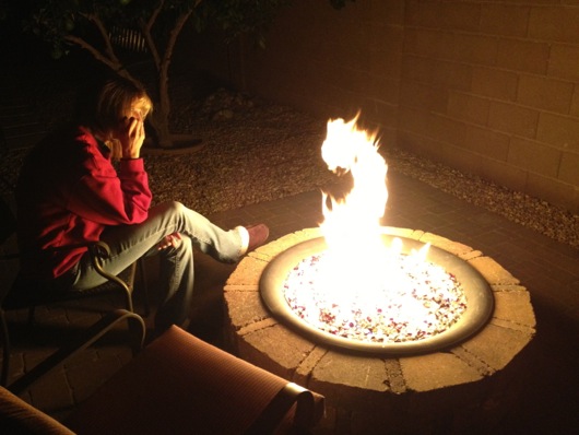 DIY Gas Fire Pit In Action