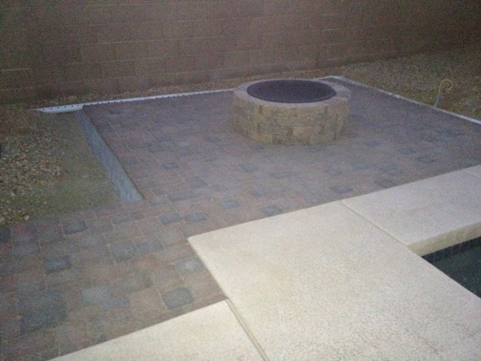 Fire pit bricking completed