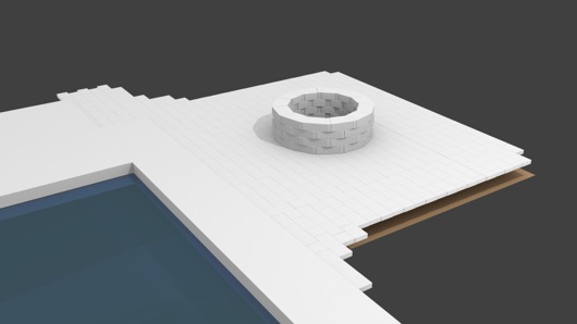 Rendering of Backyard Fire Pit and Pavers in&nbsp;Blender 3D