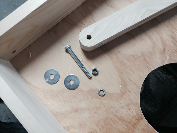 Cornhole board leg and hardware