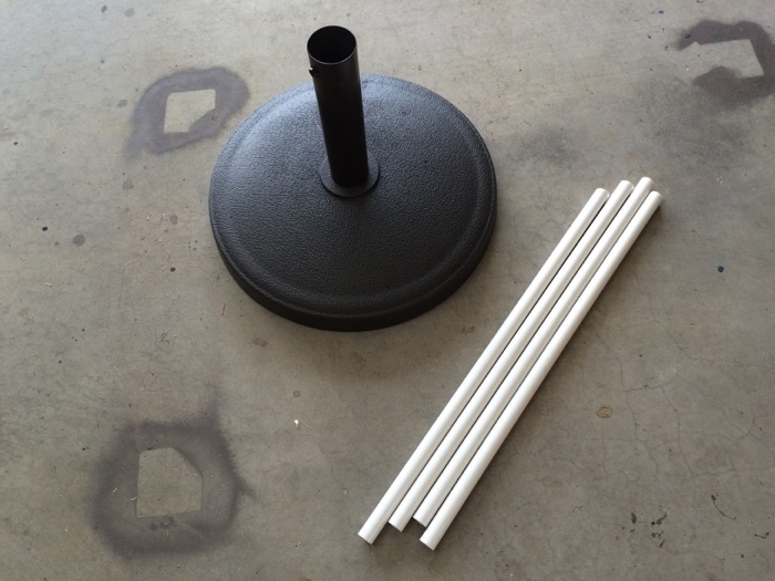 Weighted umbrella stand and 24