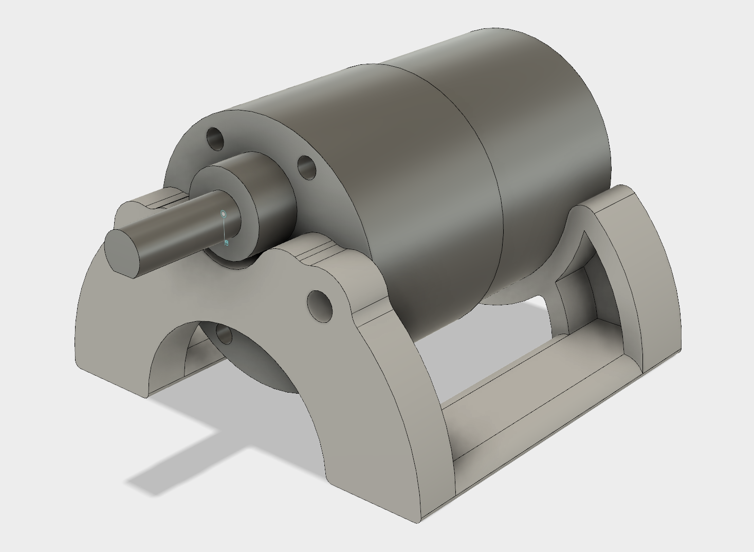 Motor sitting on new curvy base
