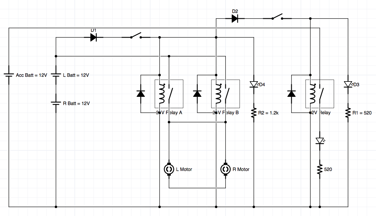 Power Board Schematic Rev 2 for Office Chairiot Mk II