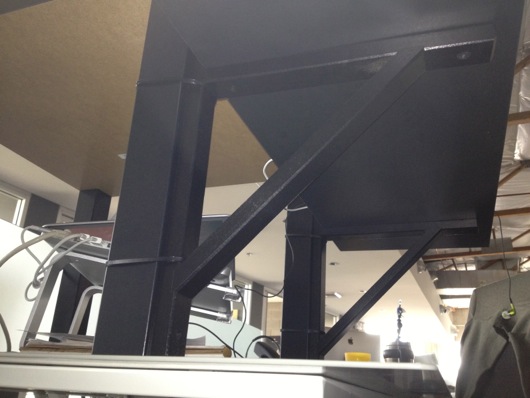 Stand-Up Desk Underside Showing Zip Ties