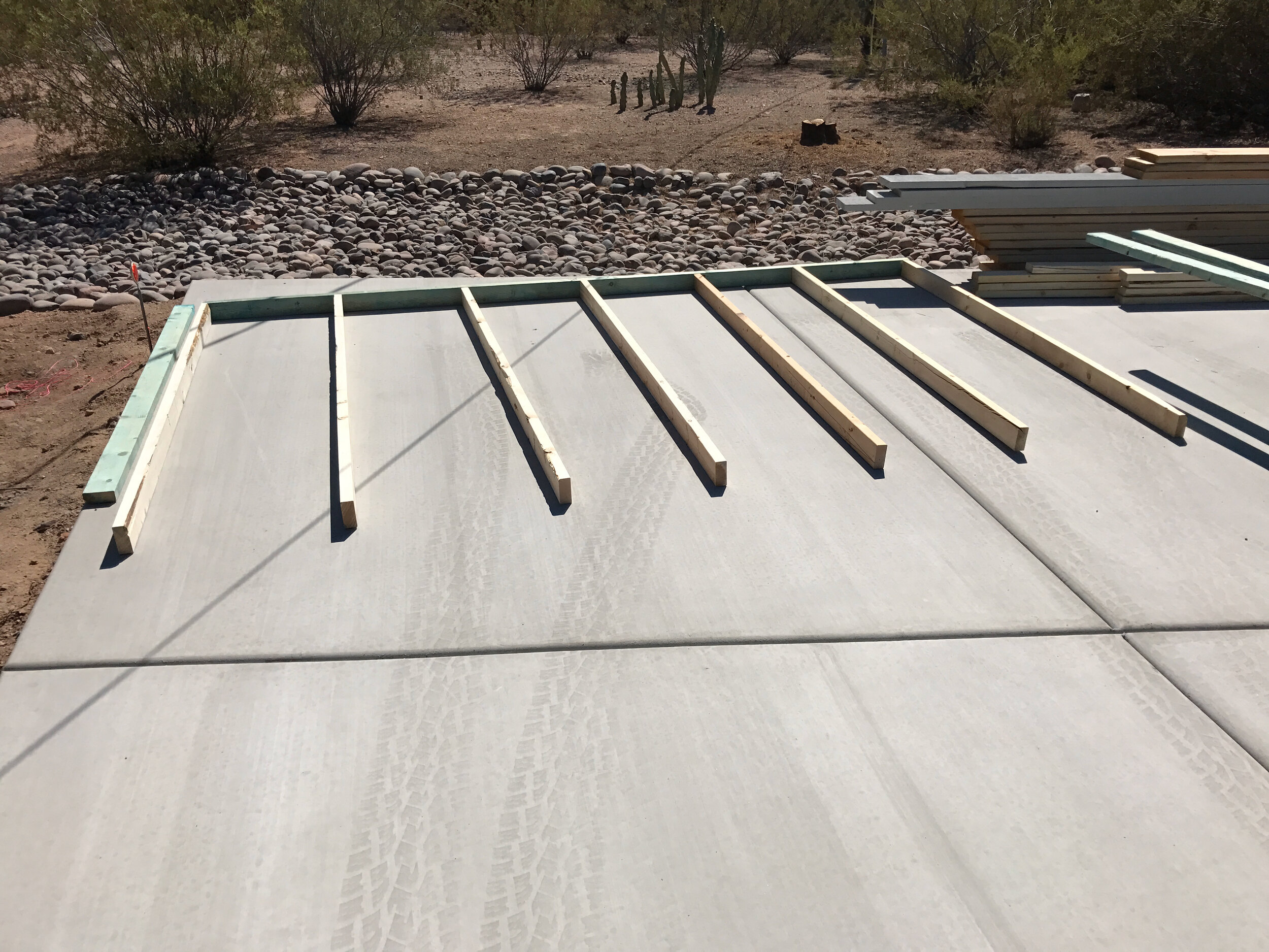 Laying out the wall studs and plates