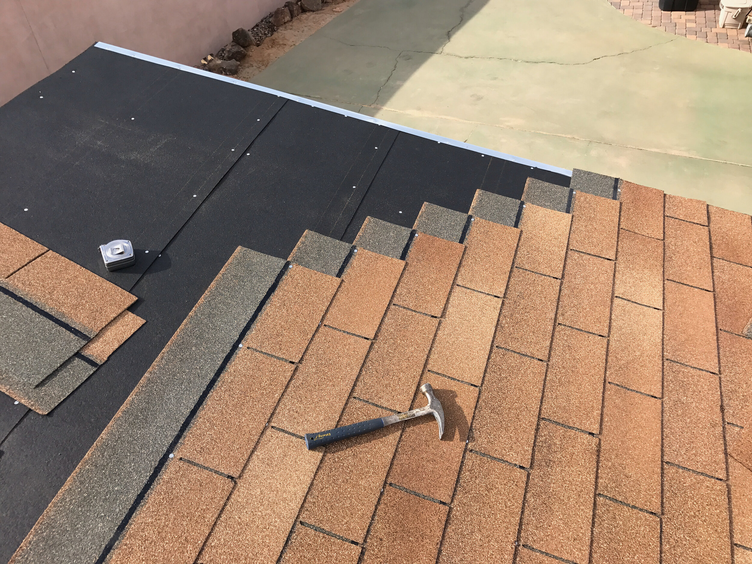 Shingles going on, staggered for that… Um… Staggered look?