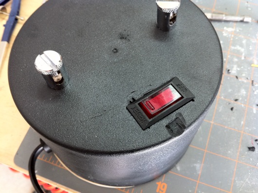 Fuse reset button replaced with on/off/reset switch