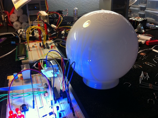Frosted glass globe from Home Depot