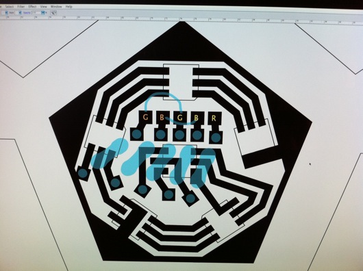 Completed design for pentagon-shaped LED PCB