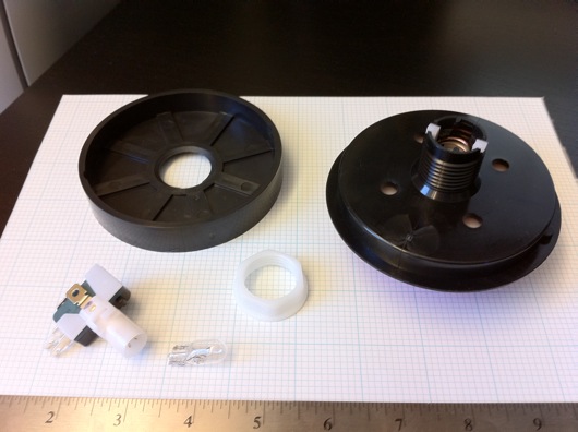 Fully disassembled big dome button