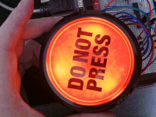 Viola! Lighted and customized big red dome pushbutton!