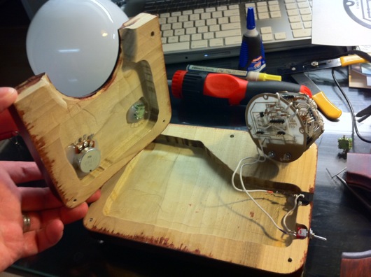 Inside of case with space for wires