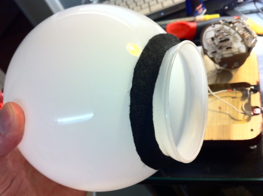 A little felt cushioning for the glass globe