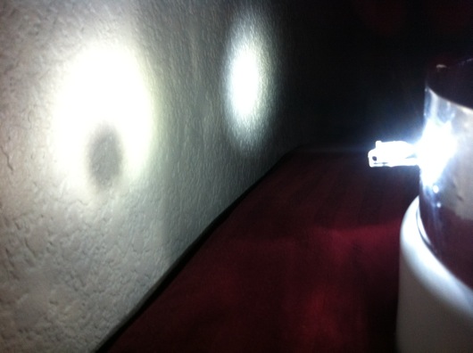 LED beam spread test fire