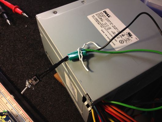 ATX 20-Pin Molex Connector Pin 14 is PS_ON, So Add a Switch